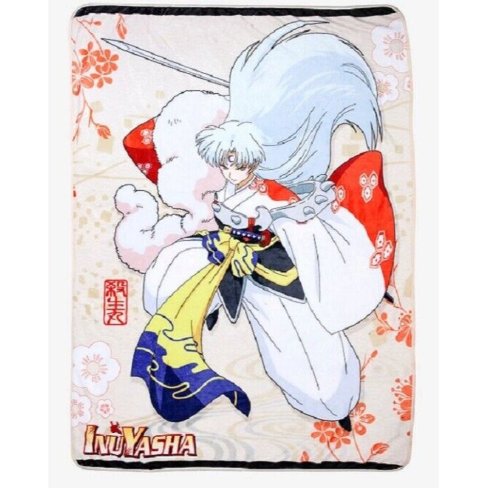 New Soft Sesshomaru Plush Throw Gift Fleece Blanket Inuyasha Anime Manga Demon - Picture 2 of 3
